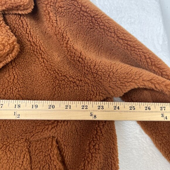 Gap Women's Sherpa Teddy Jacket Aragan Oil Brown Fall Neutral Fuzzy Gilmore Girl - Picture 8 of 15